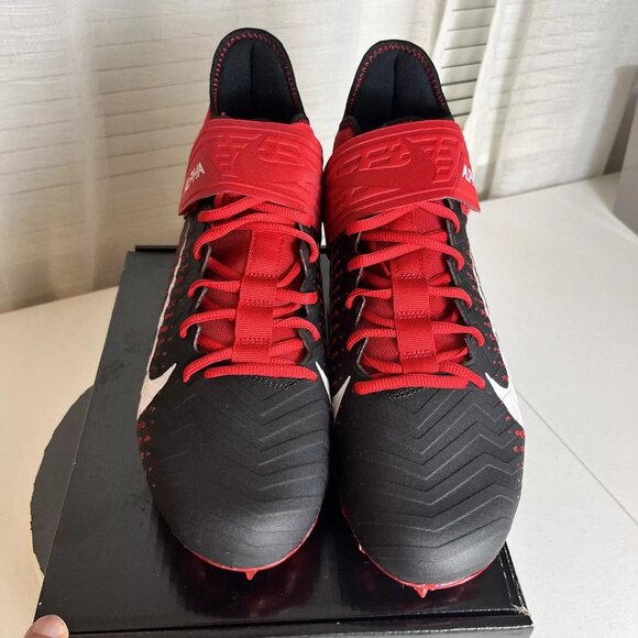 Nike Alpha Menace Pro 2 MID Football Cleats Black/Red BV3945-600 Bred Men Sz 12 - Picture 2 of 6
